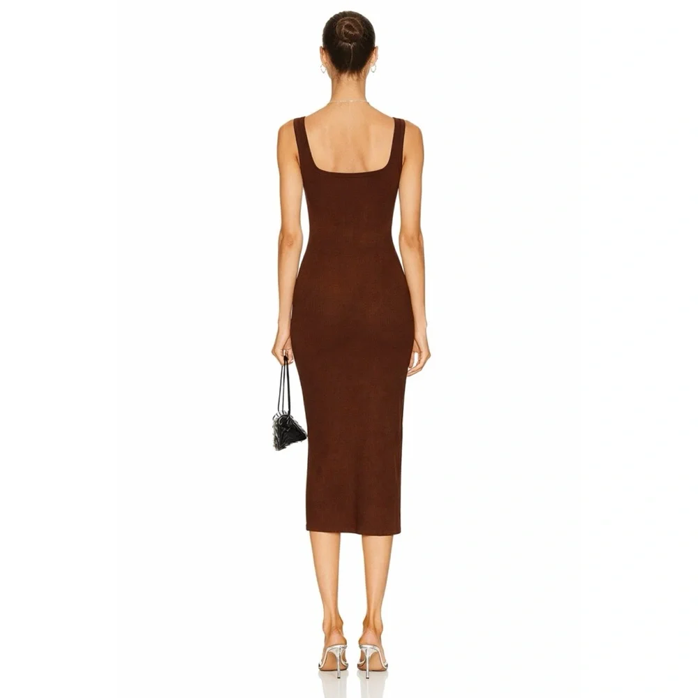 Cotton Citizen Verona Brown Ribbed Tank Midi Dress - Picture 4 of 4